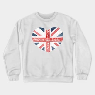 Platinum Jubilee 2022 British flag heart Crewneck Sweatshirt